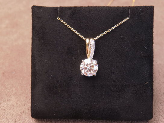 14 kt. Guldhalskæde med 2.04 ct. Briliantsleben Diamant