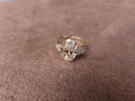 14 kt. Guldring med 4.03 ct. Briliantsleben Diamant