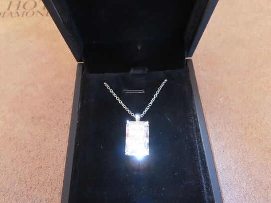 14 kt. Hvidguldhalskæde med 10.01 ct. Briliantsleben Diamant