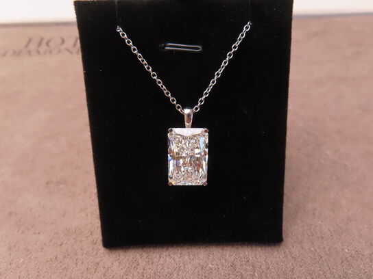 14 kt. Hvidguldhalskæde med 10.01 ct. Briliantsleben Diamant