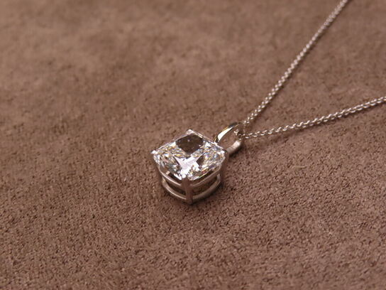 14 kt. Hvidguldhalskæde med 3.04 ct. Briliantsleben Diamant