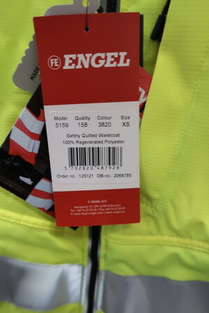 1 stk. Engel | Safety quiltet indervest | Gul/sort | XS