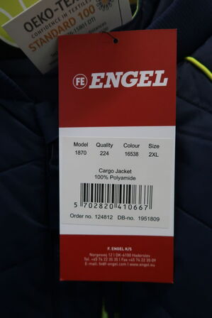 1 stk. Engel | Cargo quiltet jakke | mørk blå/gul | 2XL