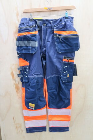 1 stk. Blåkläder | High vis buks med stretch | Marine/orange | C50