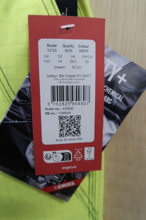 1 stk. Engel | Safety+ EN ISO 20471 Multinorm overall | Gul/sort | 100