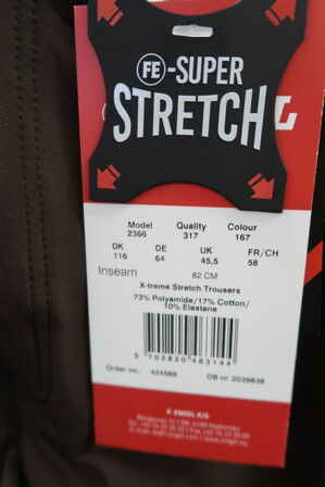 1 stk. Engel | X-treme håndværkerbuks med 4-vejs stræk | Brun | 116