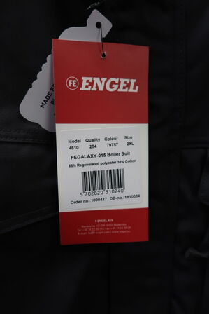 1 stk. Engel | Galaxy kedeldragt | Mørk grå/rød | 2XL