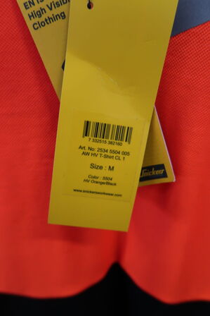 2 stk. Snickers | T-shirt | Orange/sort | M