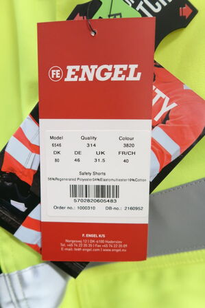 1 stk. Engel | Safety shorts | Gul/sort | 80