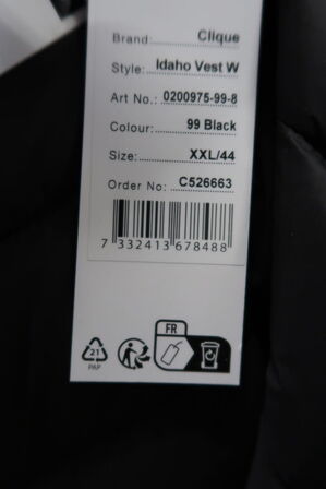 1 stk. Clique | Idaho Vest Dame | Sort | 2XL