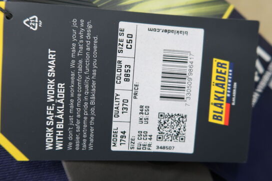 1 stk. Blåkläder | High vis buks med stretch | Marine/orange | C50