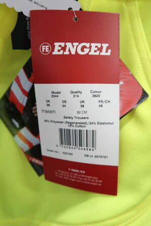 1 stk. Engel | Safety bukser | Gul/sort | 96