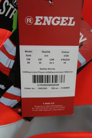 1 stk. Engel | Safety shorts | Rød/sort | 88