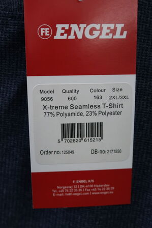 3 stk. Engel | X-treme sømløs T-shirt | Blå melange | 2XL/3XL