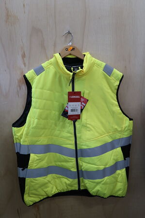 1 stk. Engel | Safety quiltet indervest | Gul/sort | 5XL