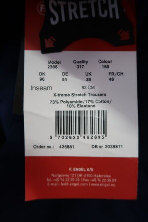 1 stk. Engel | X-treme håndværkerbuks med 4-vejs stræk | Mørk blå | 96