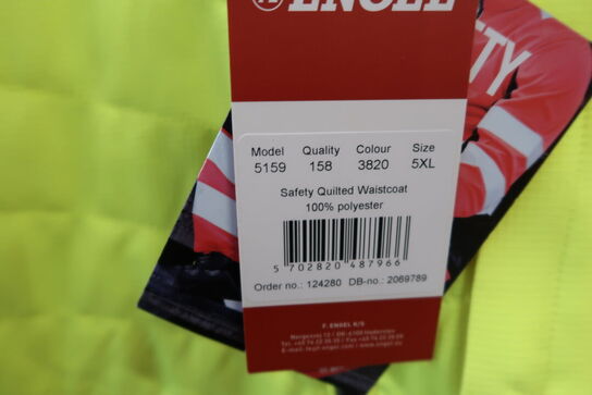 1 stk. Engel | Safety quiltet indervest | Gul/sort | 5XL