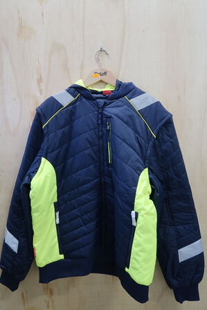 1 stk. Engel | Cargo quiltet jakke | mørk blå/gul | 2XL
