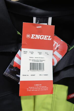1 stk. Engel | Safety+ EN ISO 20471 Multinorm jakke | Gul/sort | 4XL