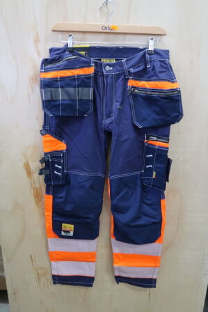1 stk. Blåkläder | High vis buks med stretch | Marine/orange | C50