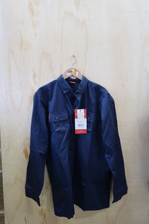 1 stk. Engel | Standard bomuld langærmet skjorte | Mørk blå | 43/44