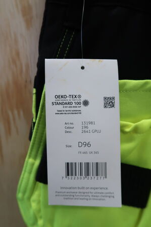 1 stk. Fristads | HiVis Green Håndværkerbuks kl.2 2641 GPL | Gul/sort | D96