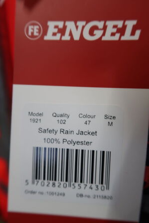 1 stk. Engel | Safety regnjakke | Rød | M