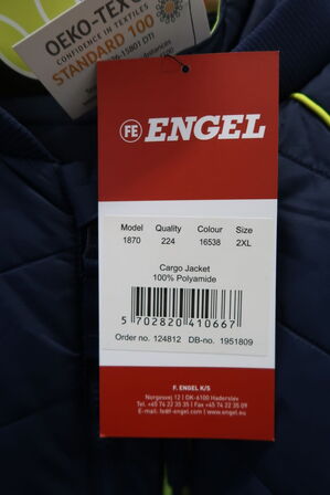1 stk. Engel | Cargo quiltet jakke | mørk blå/gul | 2XL