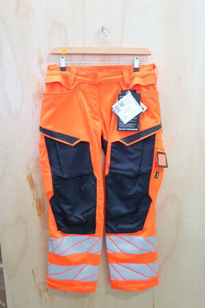 1 stk. Mascot | Bukser med knælommer | Orange/mørk marine | 76C42