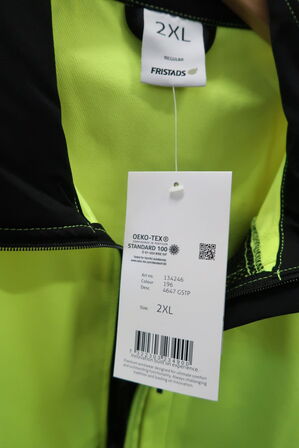 1 stk. Fristads | HiVis Green stretchjakke klasse 3 4647 | Gul/sort | 2XL
