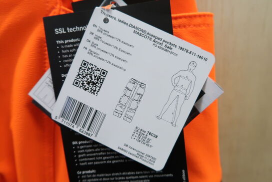 1 stk. Mascot | Bukser med knælommer | Orange/mørk marine | 76C38