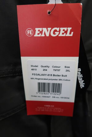 1 stk. Engel | Galaxy kedeldragt | Mørk grå/rød | 2XL