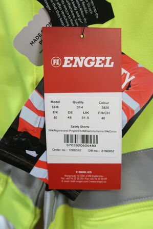 1 stk. Engel | Safety shorts | Gul/sort | 80