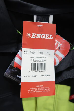 1 stk. Engel | Safety+ EN ISO 20471 Multinorm jakke | Gul/sort | 4XL