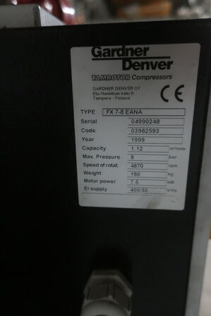 Skruekompressor, Gardner Denver FX 7-8 EANA