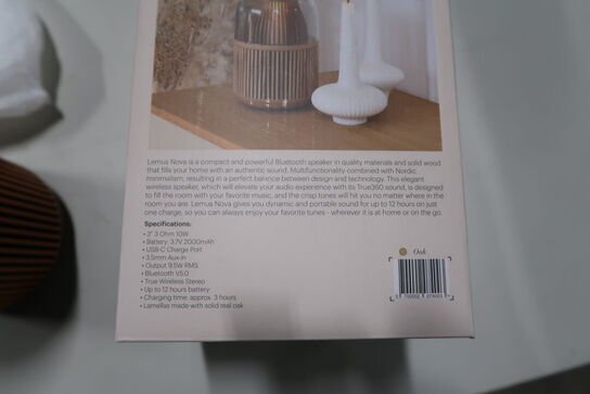 Højttaler/bordlampe LEMUS Nova Oak