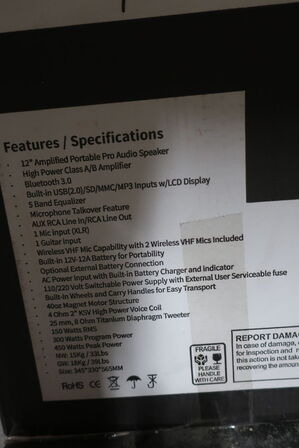 Transportabel højttaler LEMUS XPA12