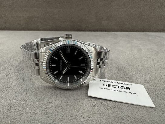 Armbåndsur SECTOR 240 32 MM 3H BLACK DIAL SS BR