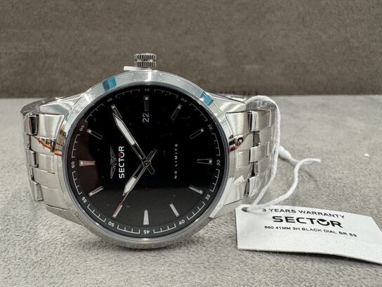 Armbåndsur SECTOR 660 41 MM 3H BLACK DIAL BR SS