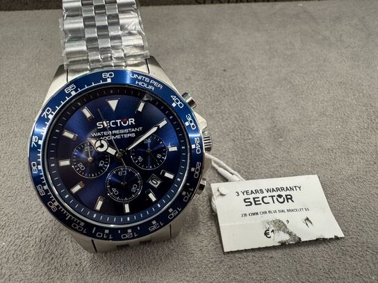 Armbåndsur SECTOR 230 43 MM CHR BLUE DIAL BRACELET SS