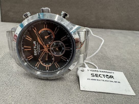 Armbåndsur SECTOR 270 45 MM MULT BLACK DIAL BR SS