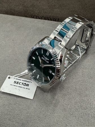 Armbåndsur SECTOR 240 41 MM 3H GREEN DIAL BR SS