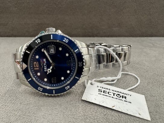 Armbåndsur SECTOR 230 39 MM 3H BLUE DIAL BR SS
