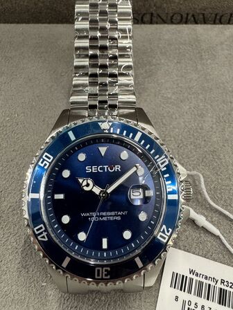 Armbåndsur SECTOR 230 43 MM 3H BLUE DIAL BR SS