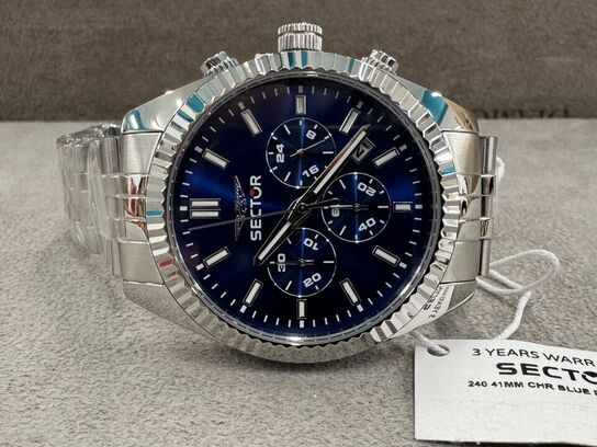 Armbåndsur SECTOR 240 41 MM CHR BLUE DIAL SS BR
