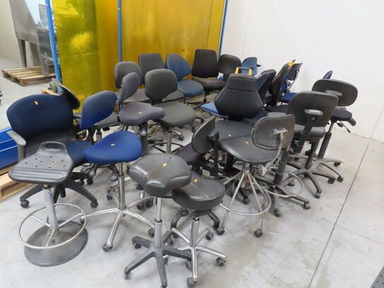 Stort lot med værkstedsstole