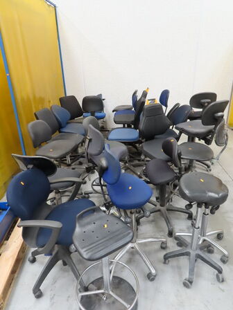 Stort lot med værkstedsstole