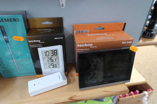 2 stk. temperaturstationer/vejrstation TECHNO LINE WS 9178, WS 6462