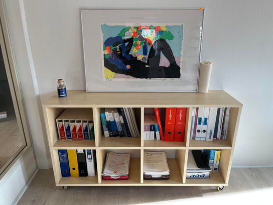 Litografi, Walasse Ting, Black Nude with Flowers, 1979 samt rumdeler