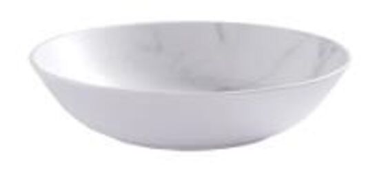 48 stk. Tallerken dyb marmor hvid 220 mm Melamin